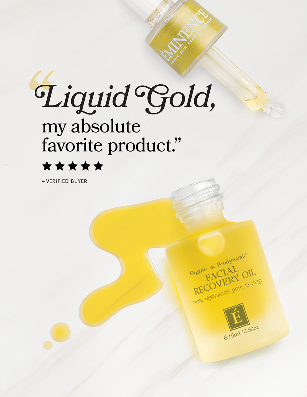 5 star review for Eminence Organic Facial Recovery Oil